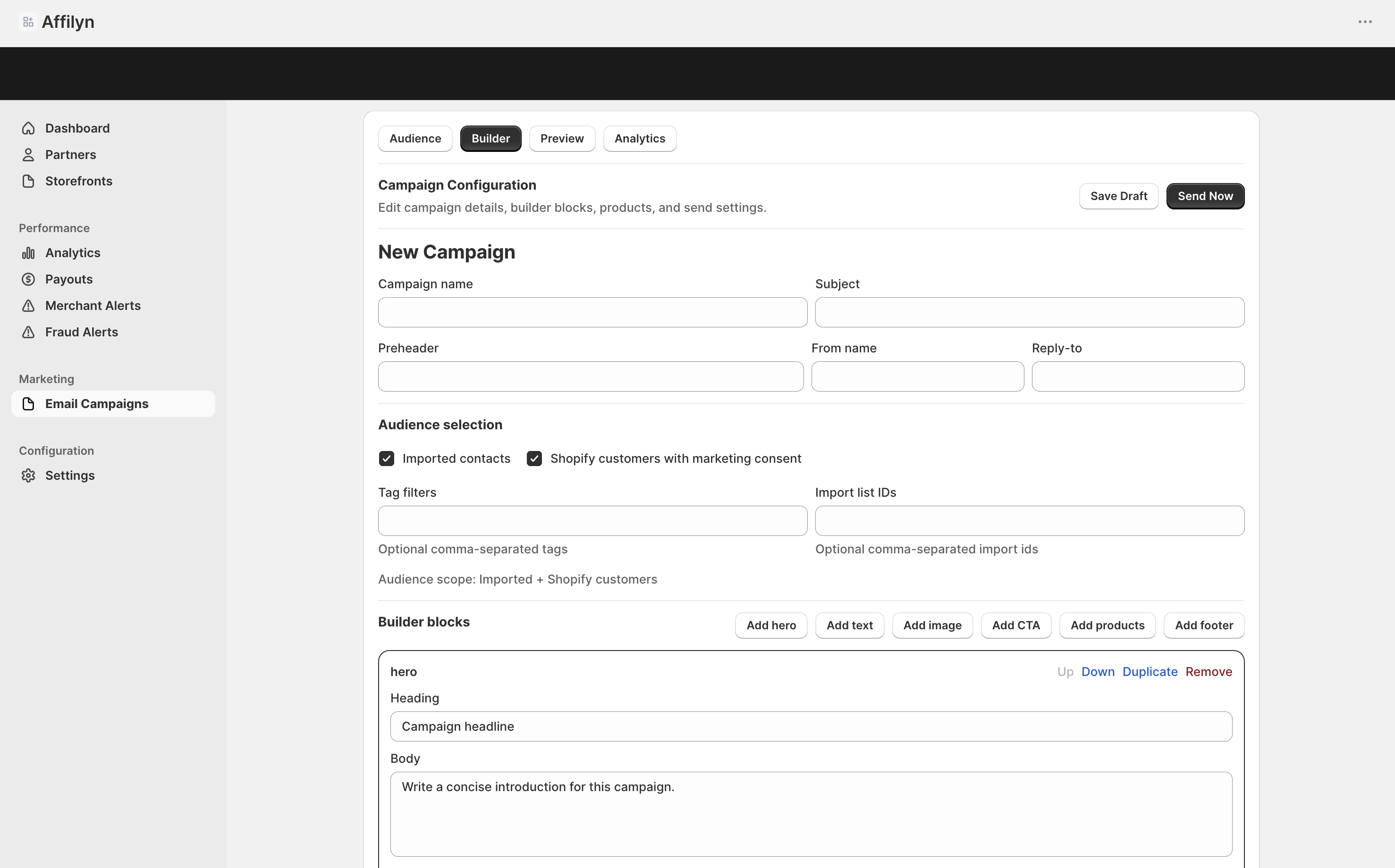 Email campaign builder