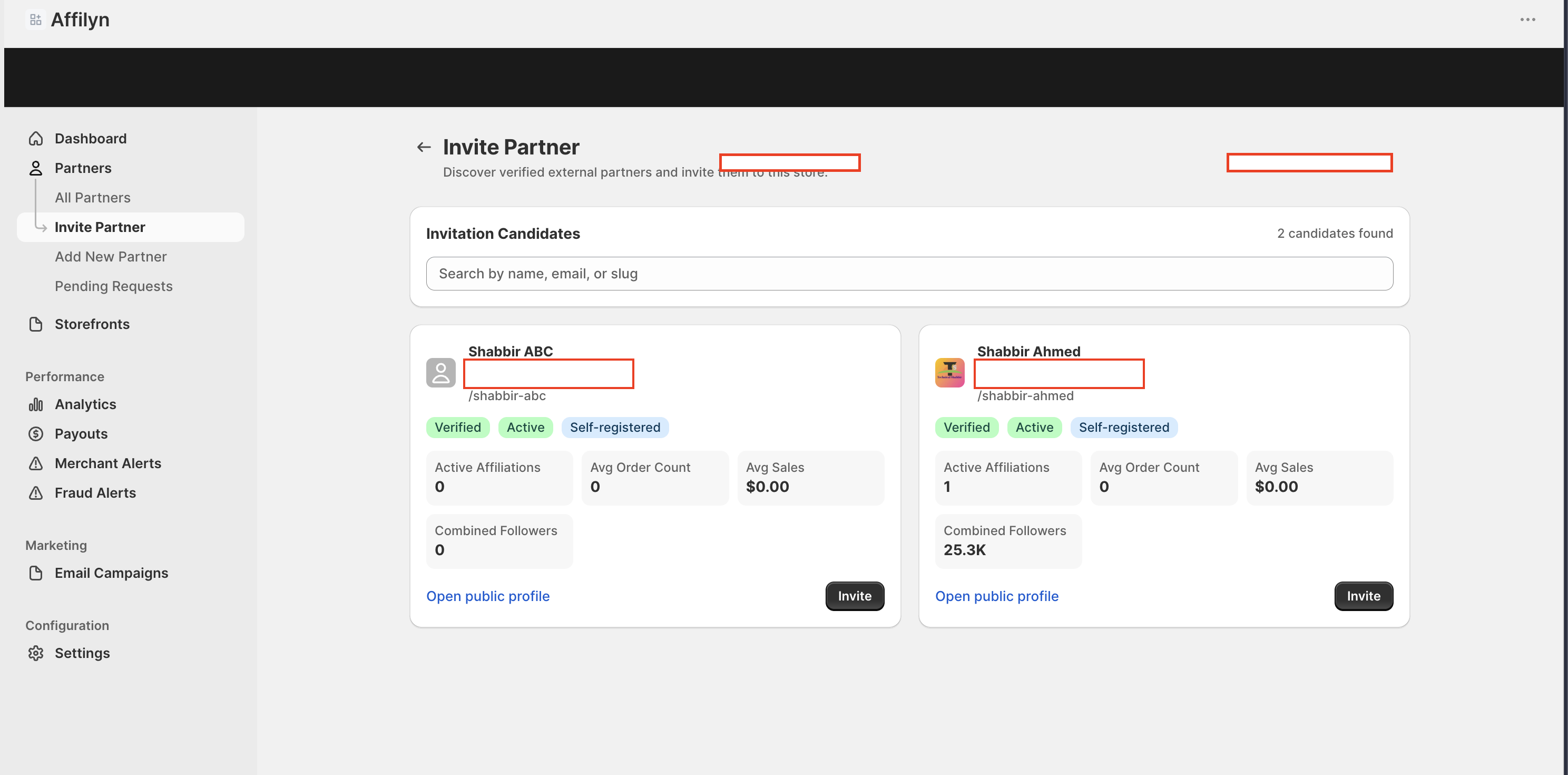 Invite and add partner entry points