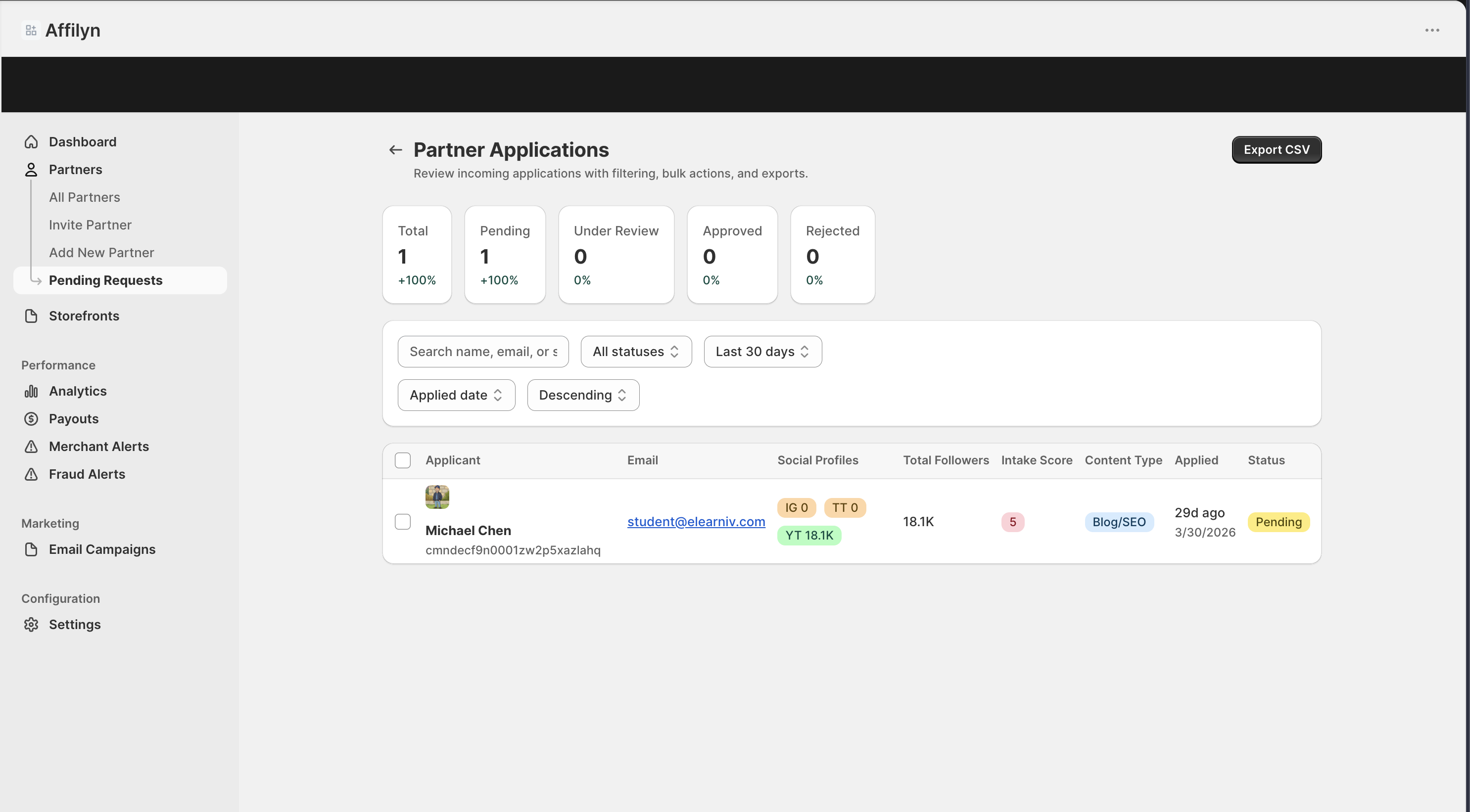 Applications queue